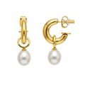 Kompsós 14K Gold Finish Pearl Drop Earrings