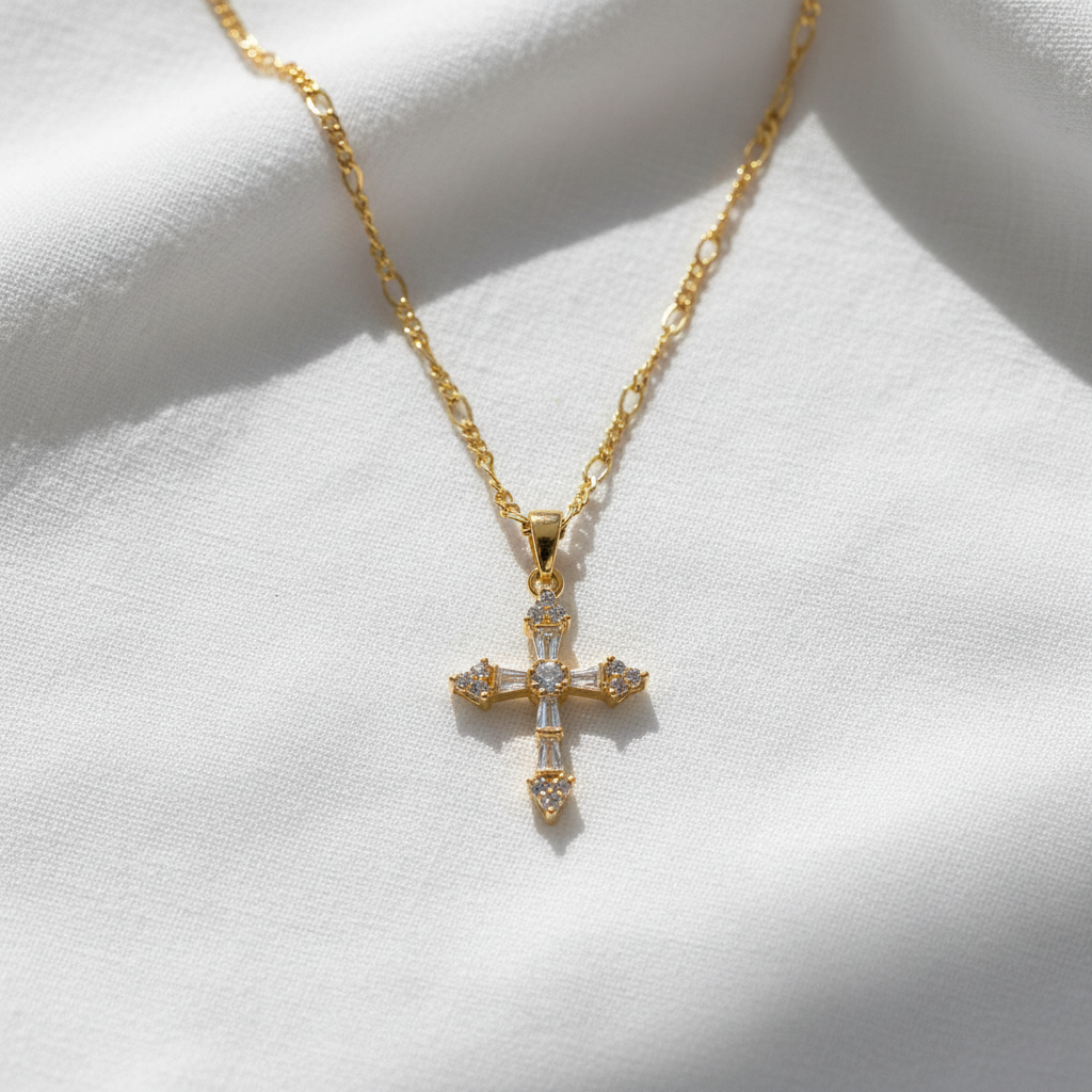 Christós 14K Gold Finish Cross Pendant Necklace