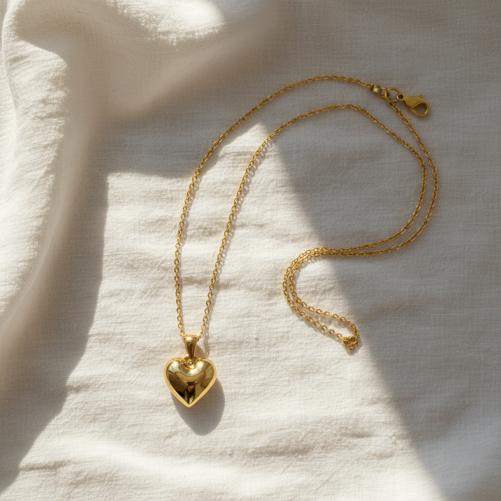 Erototropia 18K Gold Finish Heart Pendant Necklace