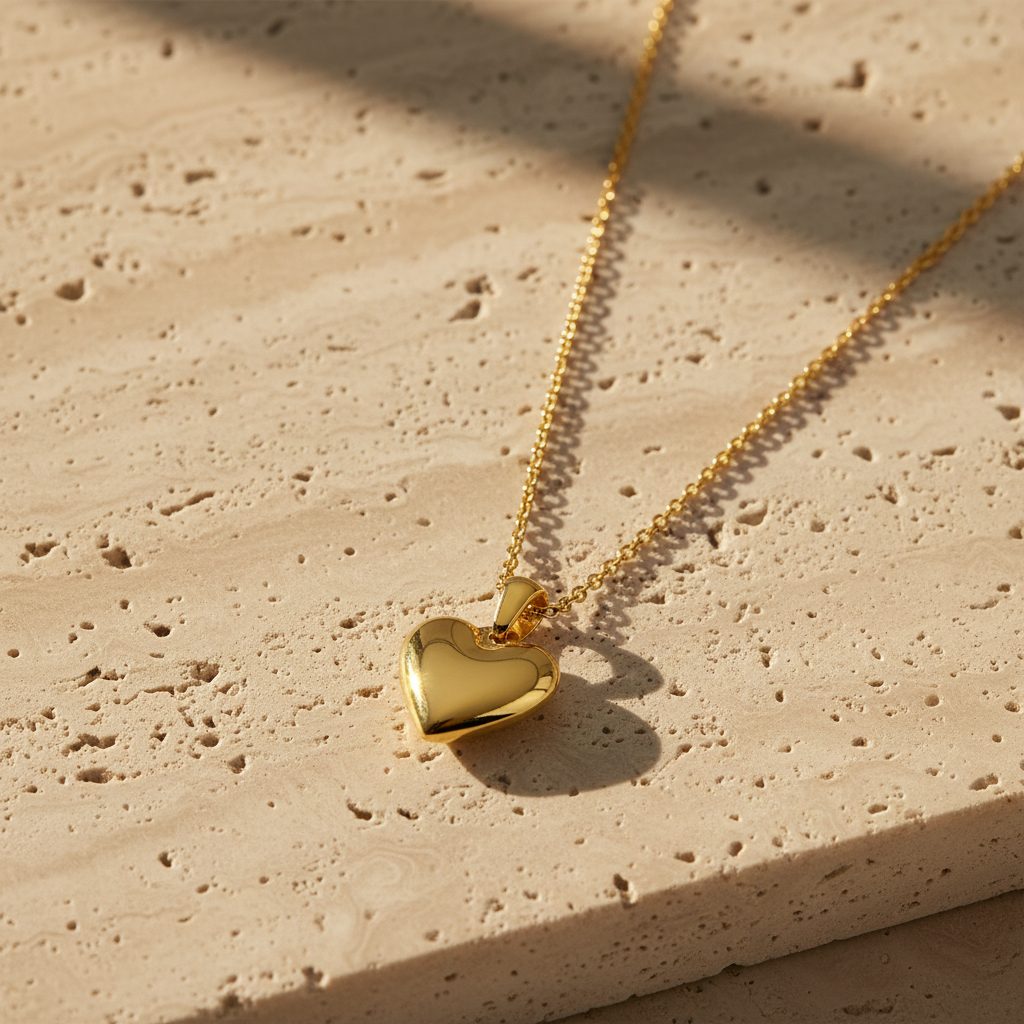 Erototropia 18K Gold Finish Heart Pendant Necklace